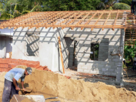15. The progression of individual dwellings being built. Note the coconut rafters that were extremely difficult to get straightjpg 15. The progression of individual dwellings being built. Note the coconut rafters that were extremely difficult to get straightjpg