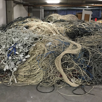 Recycled cabling Recycled cabling from an office demolition for a circular economy